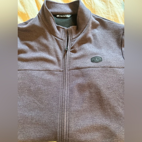 Sz L Travis Mathew You Told My WiFi fleece full zip jacket heathered dark plum - Picture 2 of 10